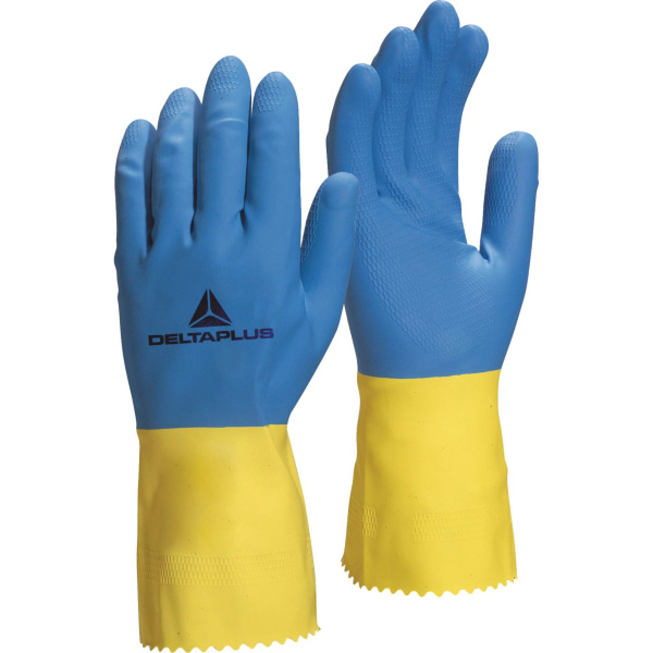 Γάντια Latex VE330 Μπλέ-Κίτρινο