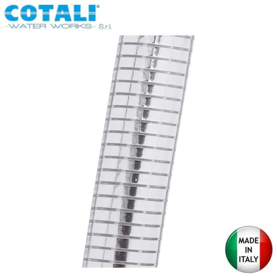 Σπιράλ Λουτρού 1.5m Xρωμέ Με Περίβλημα PVC Cotali