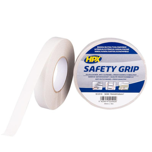 Safety Grip Αντιολισθητική Ταινία Ασφαλείας Ημιδιαφανής 25mm x 18m HPX (251802122)