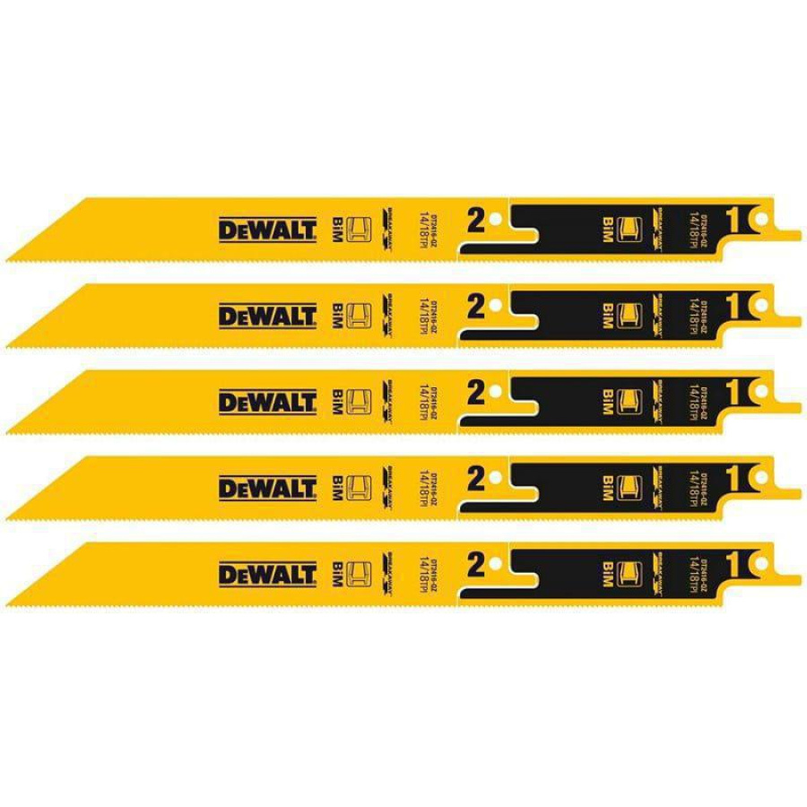 Λάμες Σεγάτσας Bi-Metal Σπαστές Μεταλ.DW 1.4-1.8mm 230mm - 5Tεμ (DT2416) DEWALT