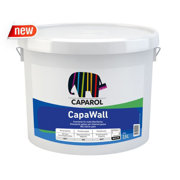 Capawall Yψηλής Λευκότητας Πλαστικό Χρώμα Λευκό 10LIT CAPAROL