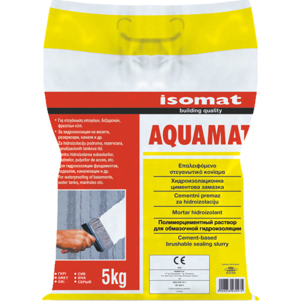 Aquamat Επαλειφόμενο Στεγανωτικό Γκρι 5 κιλά Isomat
